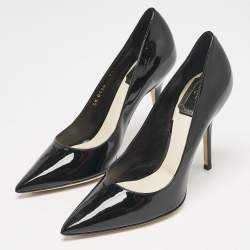 Dior Black Patent Leather Pointed Toe Pumps Size 35.5
