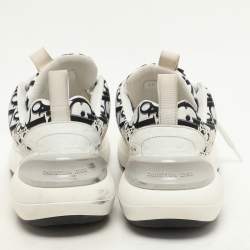 Dior White/Black Oblique Cannage Neoprene and Rubber B24 Low Top Sneakers Size 37 