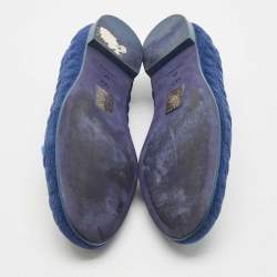 Dior Navy Blue Suede Cannage Smoking Slippers Size 40