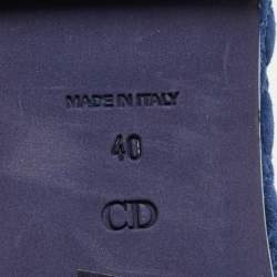 Dior Navy Blue Suede Cannage Smoking Slippers Size 40