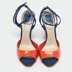 Dior Multicolor Python and Leather Wedge Sandals Size 36