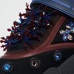 Dior Black/Blue Neoprene and Mesh Embellished Fusion Sneakers Size 39