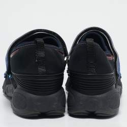 Dior Black/Blue Neoprene and Mesh Embellished Fusion Sneakers Size 39