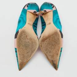 Dior Multicolor Floral Print Fabric Decli Defile Pointed Toe Pumps Size 36.5