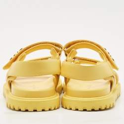 Pre Owned Dior Yellow Leather DiorAct Flat Sandals Size 39