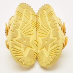 Pre Owned Dior Yellow Leather DiorAct Flat Sandals Size 39