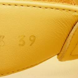 Pre Owned Dior Yellow Leather DiorAct Flat Sandals Size 39