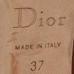Dior Burgundy Cannage Leather Bow Peep Toe Pumps Size 37