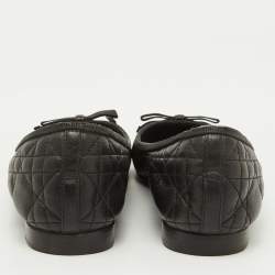 Dior Black Cannage Leather My Bow Ballet Flats Size 39