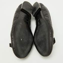 Dior Black Cannage Leather My Bow Ballet Flats Size 39