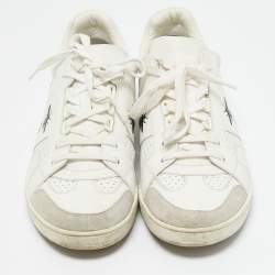 Dior White/Grey Leather And Suede D Bee Low Top Sneakers Size 41