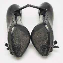 Pre Owned Dior Black Leather Dandy Peep Toe Pumps Size 38