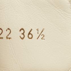 Pre Owned Dior Cream Leather  Crystal Embellished DiorAct Sandals Size 36.5