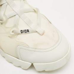 Dior White Fabric and PVC Mesh D-Connect Sneakers Size 39