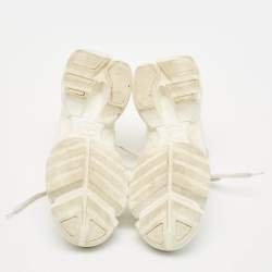 Dior White Fabric and PVC Mesh D-Connect Sneakers Size 39