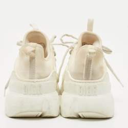 Dior White Fabric and PVC Mesh D-Connect Sneakers Size 39