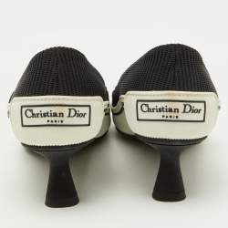 Dior Black/White Fabric and Rubber D-motion Mary Jane Pumps Size 36