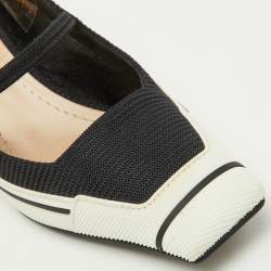 Dior Black/White Fabric and Rubber D-motion Mary Jane Pumps Size 36