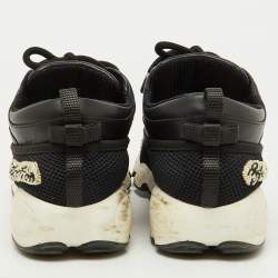 Dior Black Leather and Mesh Fusion Lace Up Sneakers Size 39.5