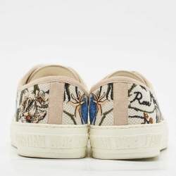 Dior Multicolor Floral Embroidered Canvas Walk N Dior Low Top Sneakers Size 37.5