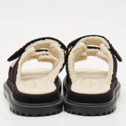 Dior Black Suede DiorAct Flat Sandals Size 39.5