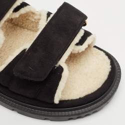 Dior Black Suede DiorAct Flat Sandals Size 39.5