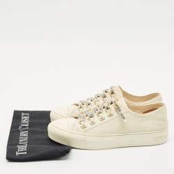 Dior White Canvas Walk'n'Dior Low Top Sneakers Size 39