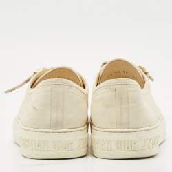 Dior White Canvas Walk'n'Dior Low Top Sneakers Size 39