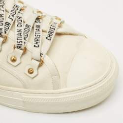 Dior White Canvas Walk'n'Dior Low Top Sneakers Size 39