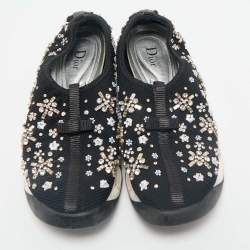 Dior Black Mesh Fusion Slip On Sneakers Size 38