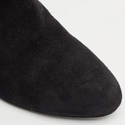 Dior Black Suede Zipped Ankle Length Boots Size 40