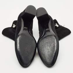 Dior Black Suede Zipped Ankle Length Boots Size 40