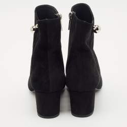 Dior Black Suede Zipped Ankle Length Boots Size 40