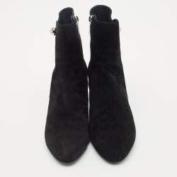 Dior Black Suede Zipped Ankle Length Boots Size 40