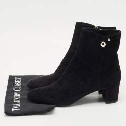 Dior Black Suede Zipped Ankle Length Boots Size 40