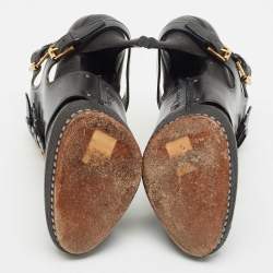 Dior Brown Leather Cavaliere Platform Ankle Boots Size 37