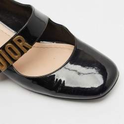 مملوكة مسبقًا حذاء كعب عالي ديور جلد براءات اختراع أسود بيبي-D ماري جين مقاس 37