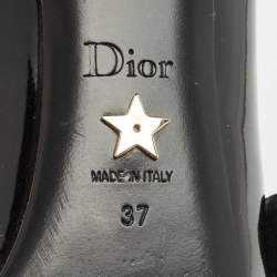 مملوكة مسبقًا حذاء كعب عالي ديور جلد براءات اختراع أسود بيبي-D ماري جين مقاس 37