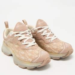 Pre Owned Dior Old Rose/White Oblique Leather and Rubber Vibe Sneakers Size 41