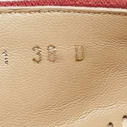 Dior Red/Off White Embroidered Canvas Granville Espadrille Flats Size 38