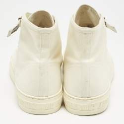 Dior White Canvas Walk'n'Dior High Top Sneakers Size 40