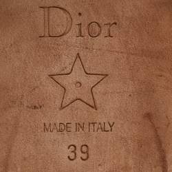 Dior Grey Canvas Dway Slide Flats Size 39 