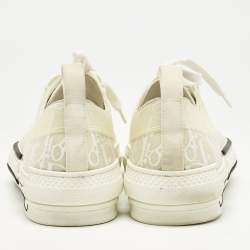 Dior White Oblique Mesh and Rubber B23 Low Top Sneakers Size 40