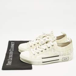 Dior White Oblique Mesh and Rubber B23 Low Top Sneakers Size 40