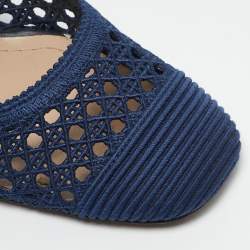 Dior Blue Cannage Mesh D-Moi Slingback Pumps Size 37