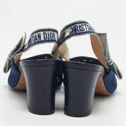 Dior Blue Cannage Mesh D-Moi Slingback Pumps Size 37