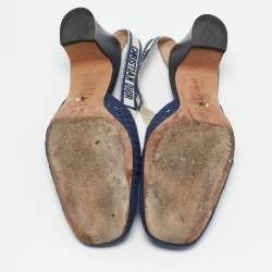 Dior Blue Cannage Mesh D-Moi Slingback Pumps Size 37