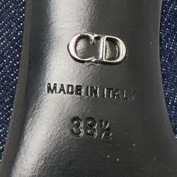 Pre Owned Dior Navy Blue Denim Crystal Embellished Garland Pointed Toe Pumps Size 38.5