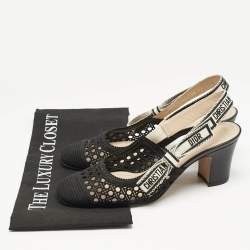 Dior Black Canvas D-moi Slingback Pumps Size 37