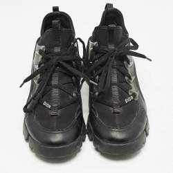Dior Black Leather and Neoprene D-Connect Sneakers Size 37